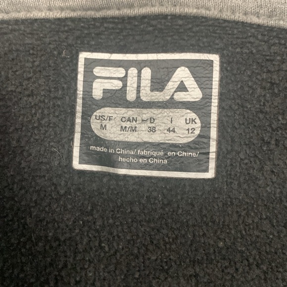 Fila Full Zip Black and Gray Sweat Jacket Hoodie Size M - Picture 7 of 8